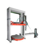 Automatic strapping machine with vertical compression