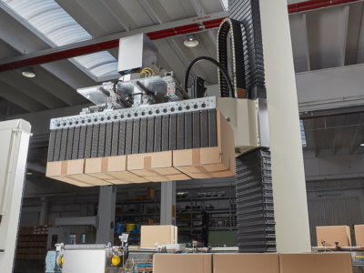 Palletizing machine for boxes