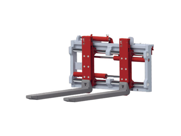 Heavy-duty forklift attachment with weighing forks, resistant to dust and dirt